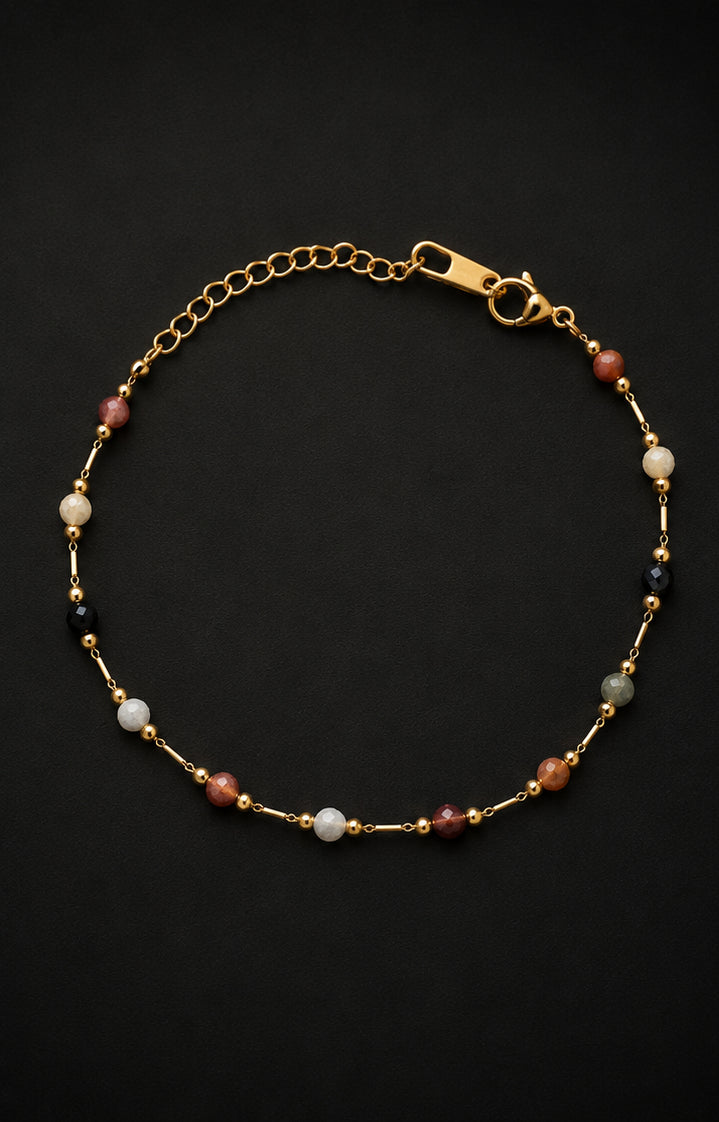 18K Gold Plated Multi-Beaded Bracelet image 2