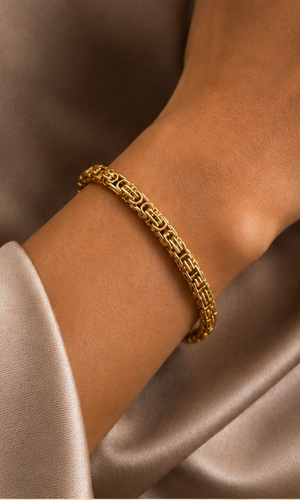 18K Gold Plated Chunky Link Bracelet image 1