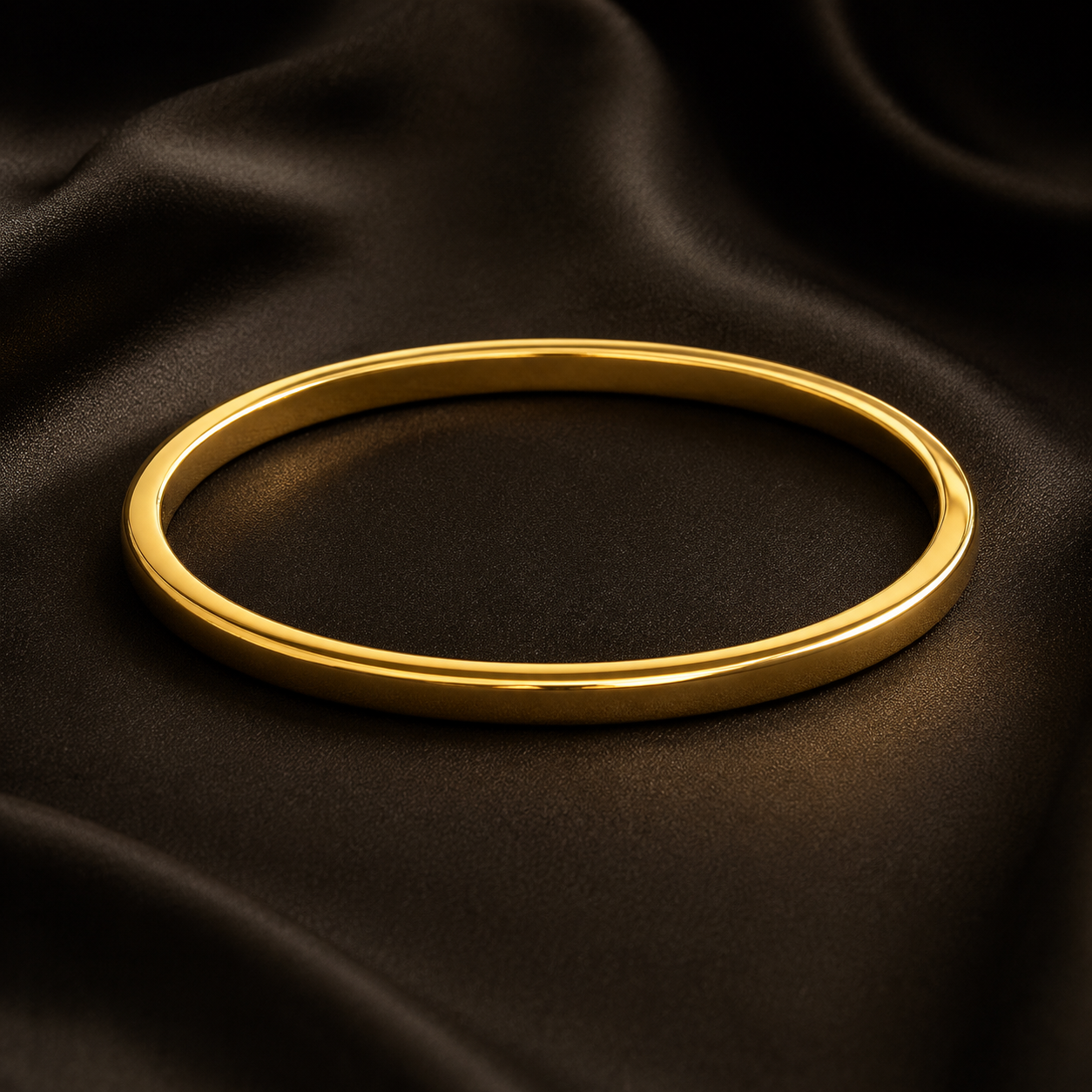18K Gold Plated Classic Polished Bangle image 0