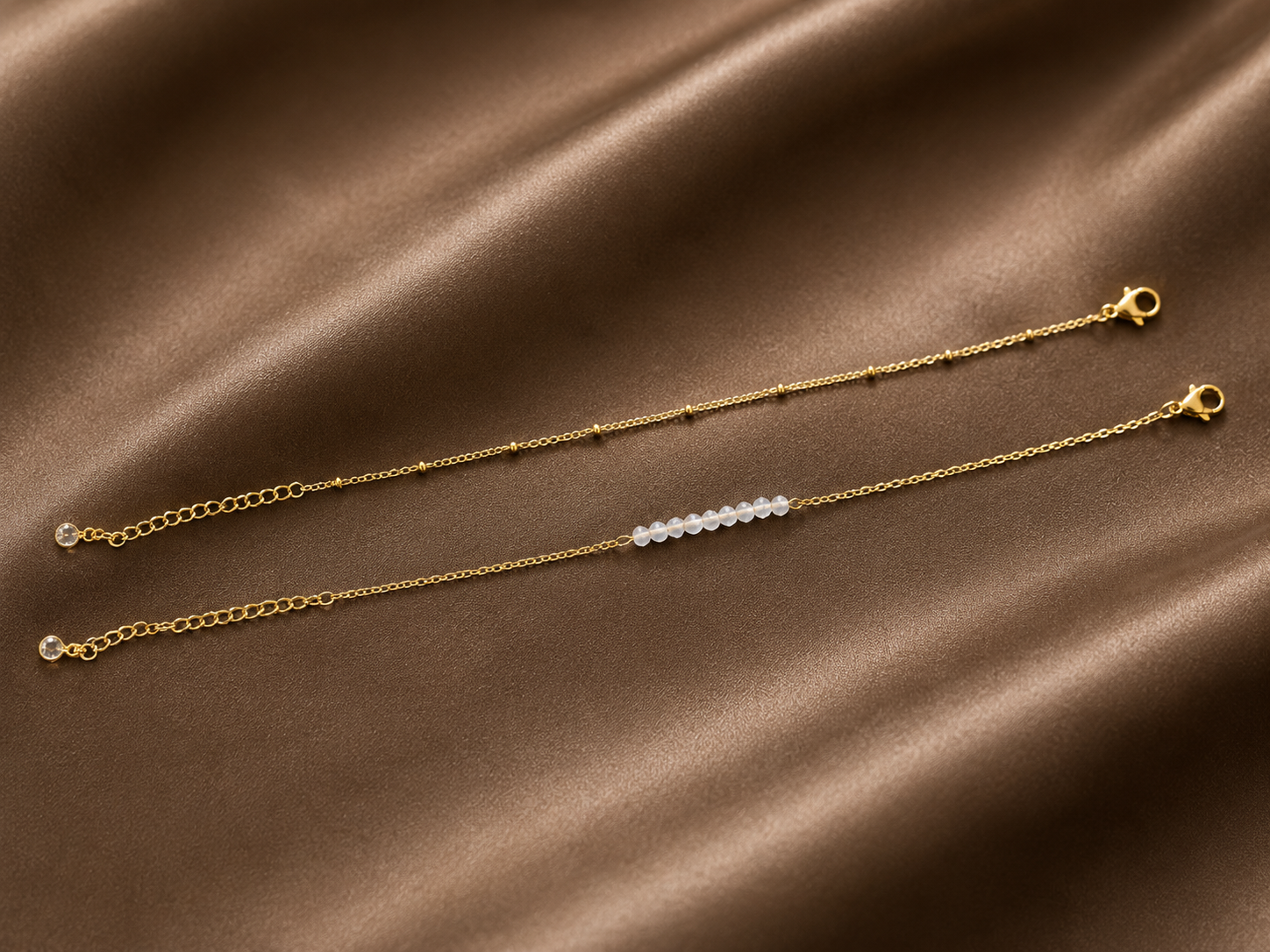 18K Gold Plated Bead Bracelet Set image 2