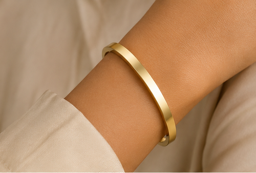 18K Gold Plated Aura Cuff Bangle image 0