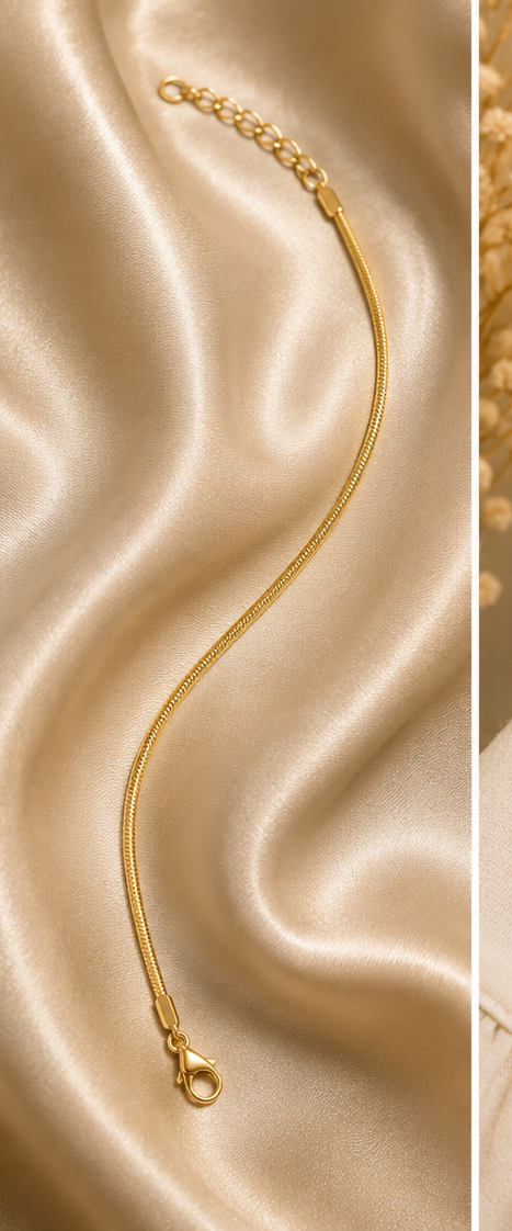 18K Gold Plated Snake Chain Bracelet image 3