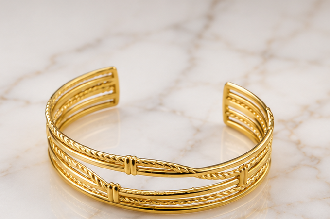 18K Gold Plated Split Bangle image 2