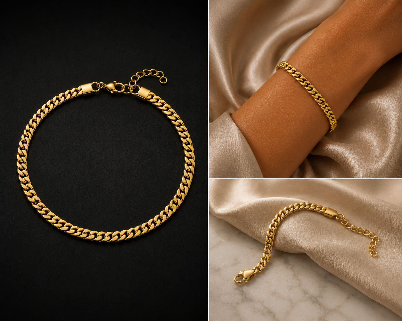 18K Gold Plated Cuban Link Bracelet image 3