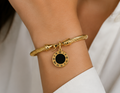 18K Gold Plated Roman Charm Bangle image 0