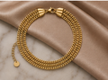 18K Gold Plated Triple Chain Bracelet image 0