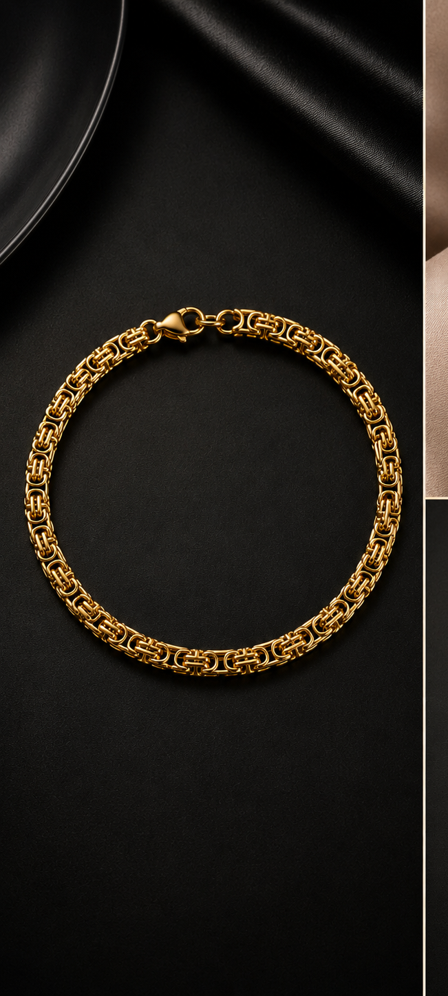 18K Gold Plated Chunky Link Bracelet image 0