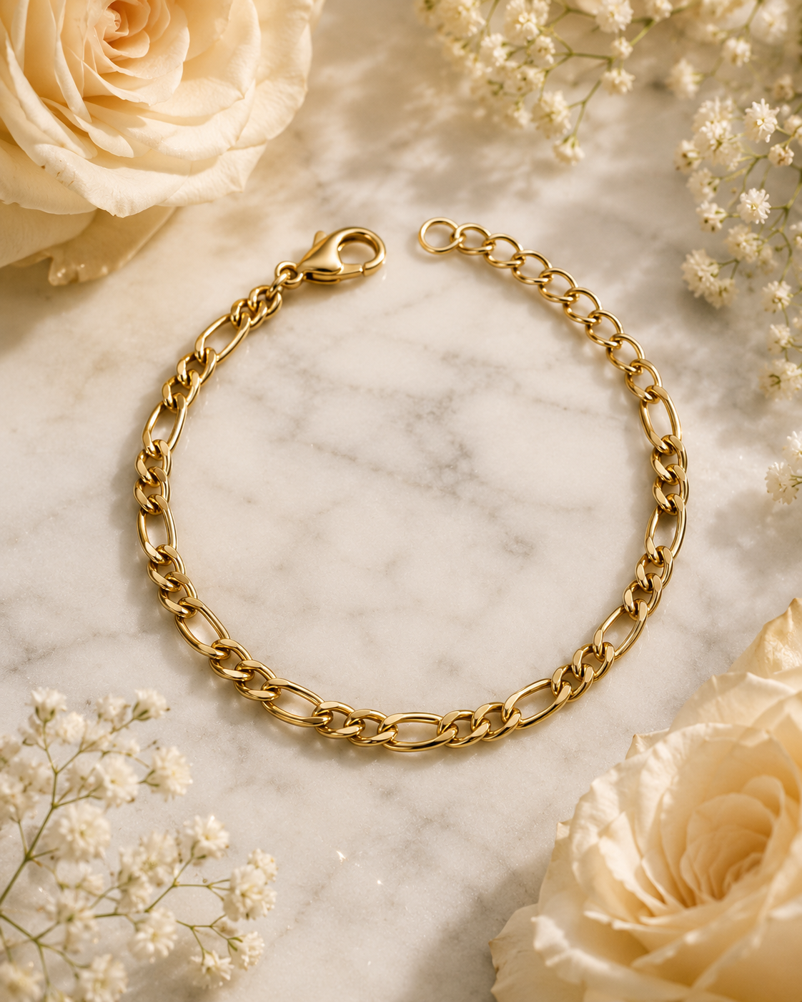 18K Gold Plated Chain Link Bracelet image 0