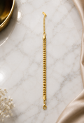18K Gold Plated Slim Cuban Link Bracelet image 0