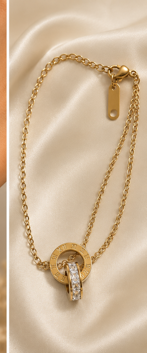 18K Gold Plated Double Hoop Bracelet image 3