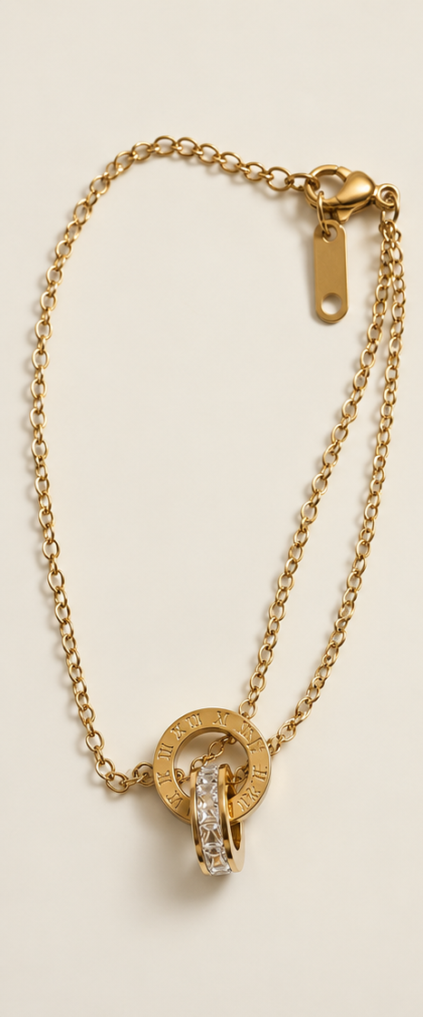 18K Gold Plated Double Hoop Bracelet image 2