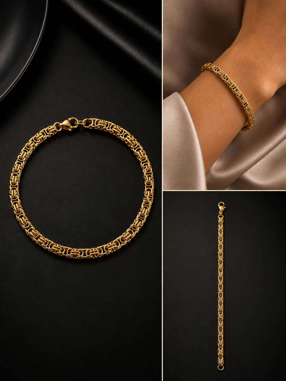 18K Gold Plated Chunky Link Bracelet image 3