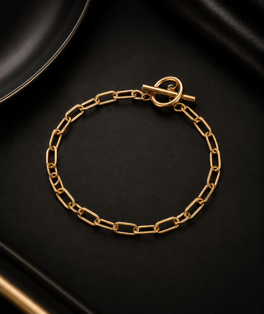 18K Gold Plated Toggle Bracelet image 0