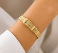 18K Gold Plated Mesh Belt Bangle image 0