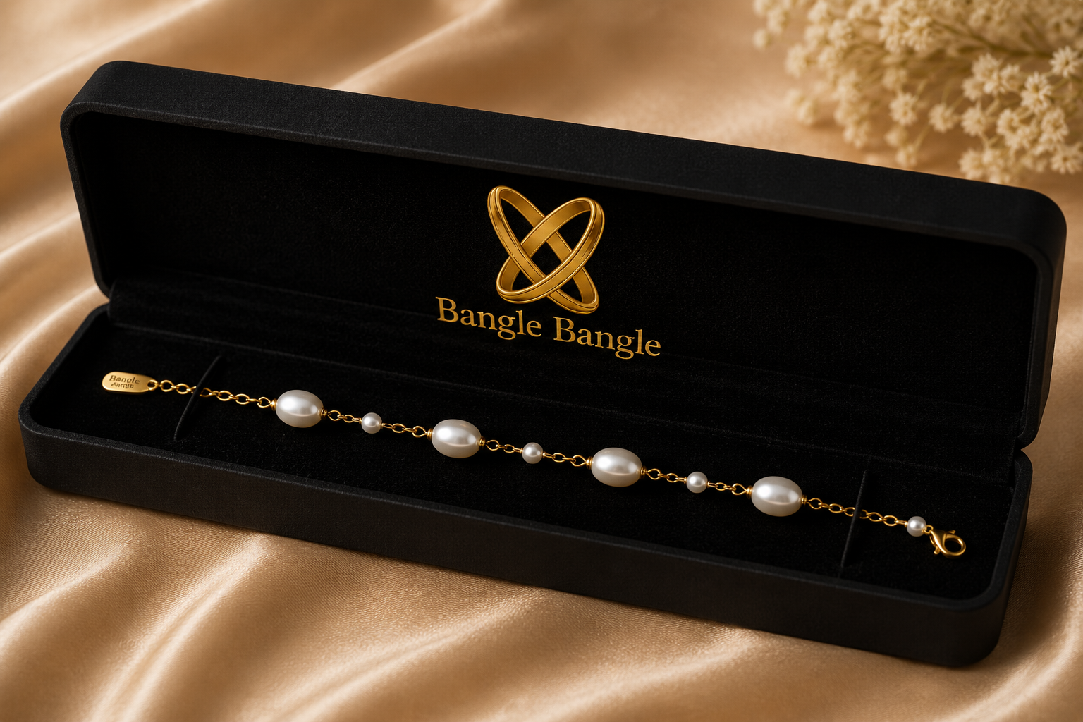 18K Gold Plated Imitation Pearl Chain Bracelet