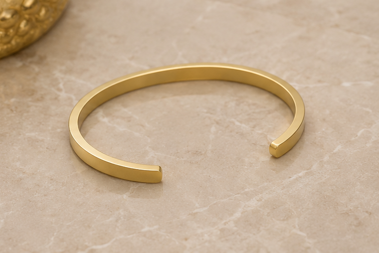 18K Gold Plated Aura Cuff Bangle image 3