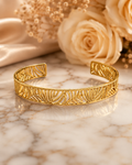 18K Gold Plated Botanical Bangle image 0