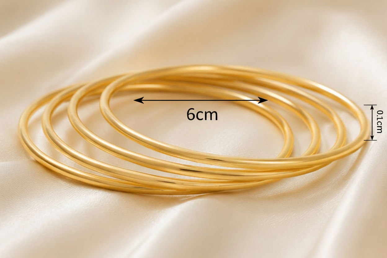 Bangle set with 6cm width and 0.1cm depth