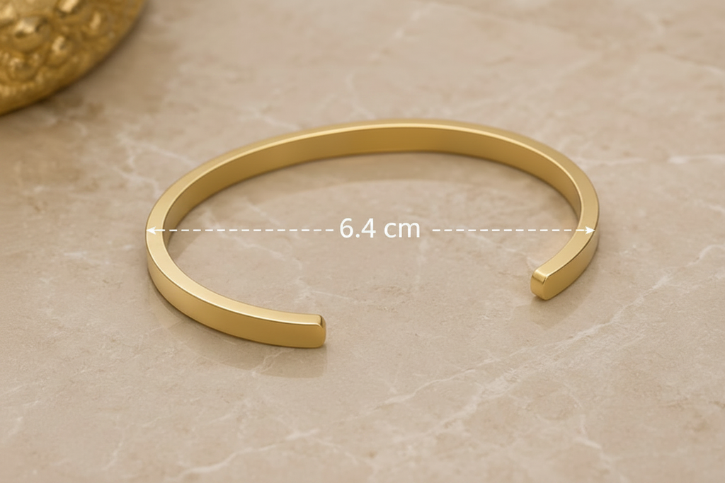 Bangle with 6.4cm sizing guide inside
