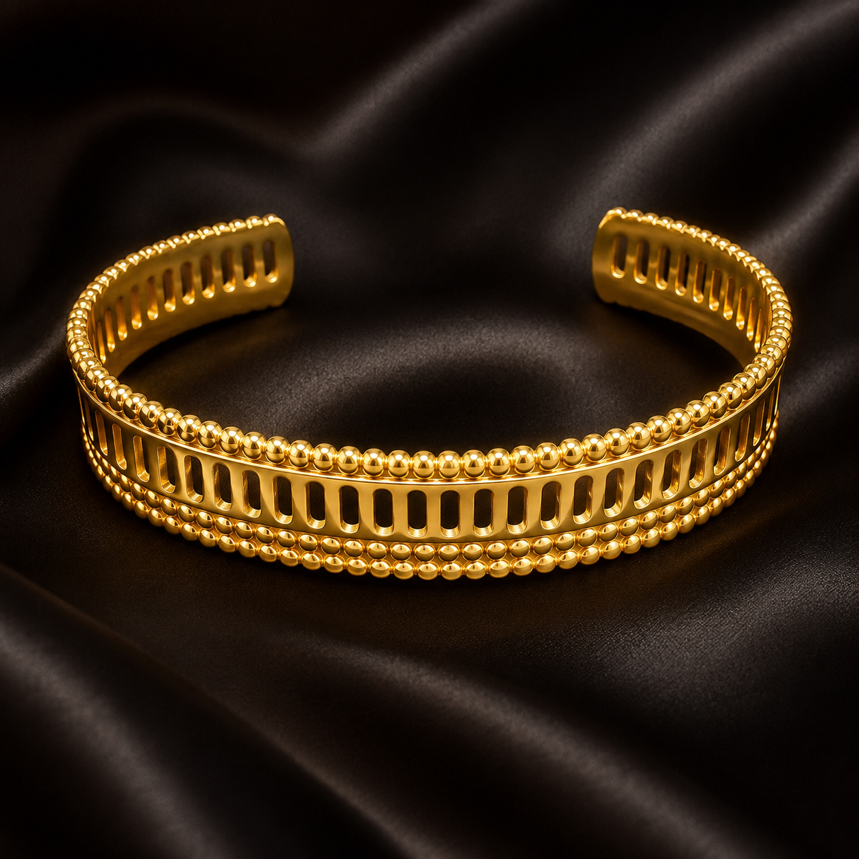 18K Gold Plated Open Cuff Bangle image 3