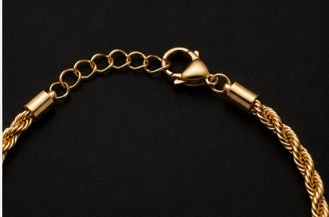 18K Gold Plated Rope Chain Bracelet image 3
