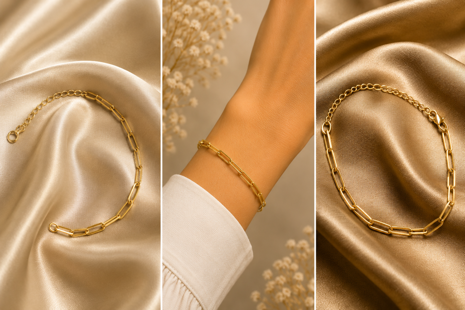 18K Gold Plated Paperclip Chain Bracelet image 3