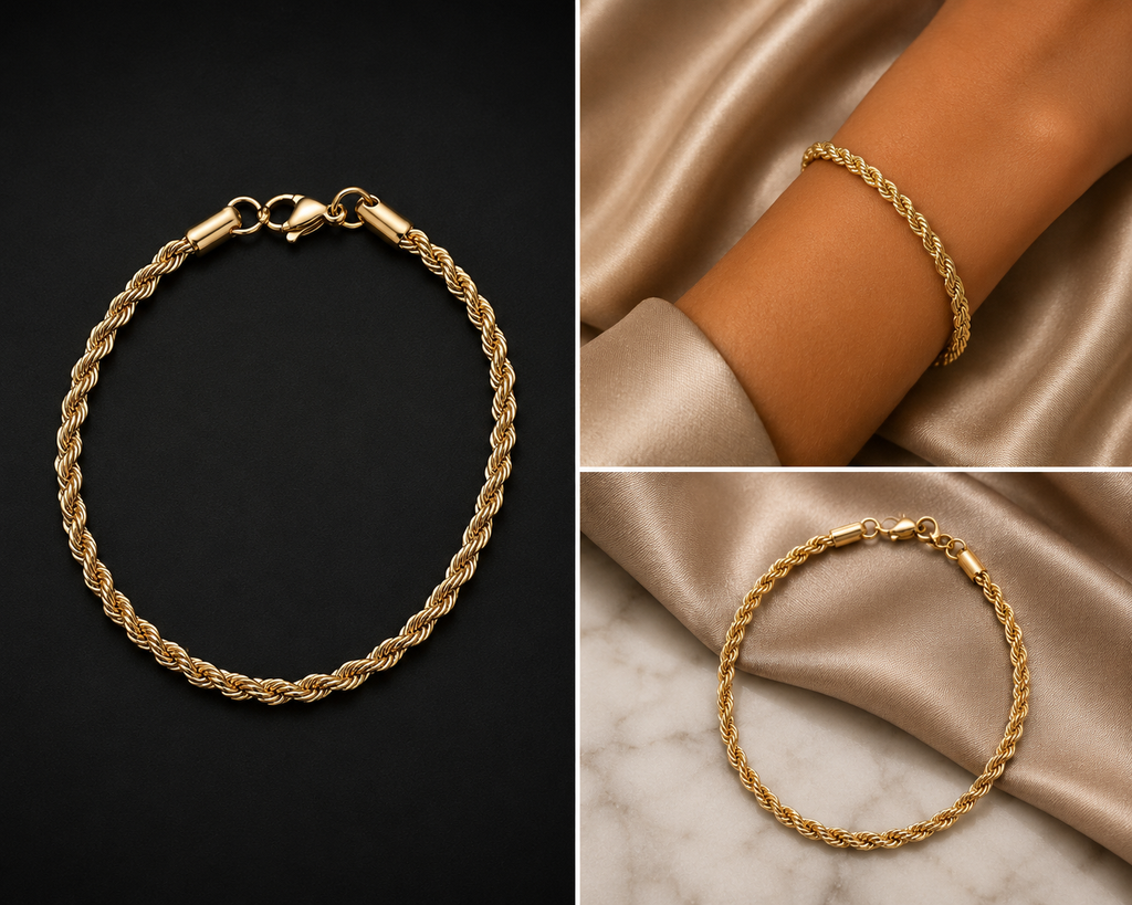 18K Gold Plated Rope Bracelet image 3