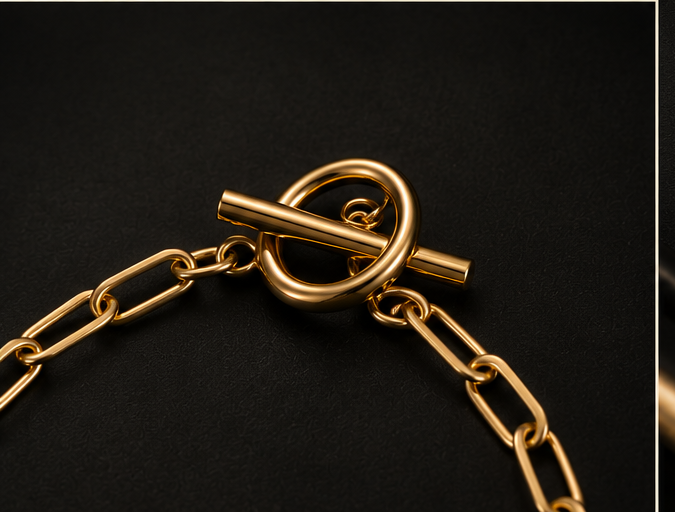 18K Gold Plated Toggle Bracelet image 2