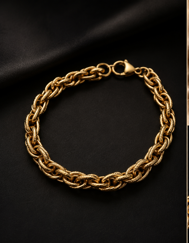 18K Gold Plated Figaro Chain Bracelet image 2