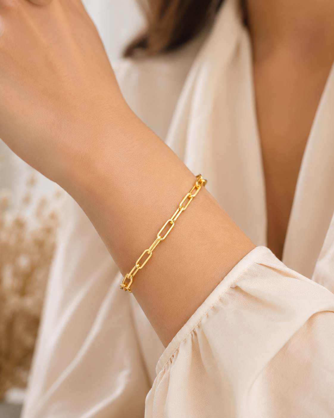 18K Gold Plated Paperclip Chain Bracelet image 2
