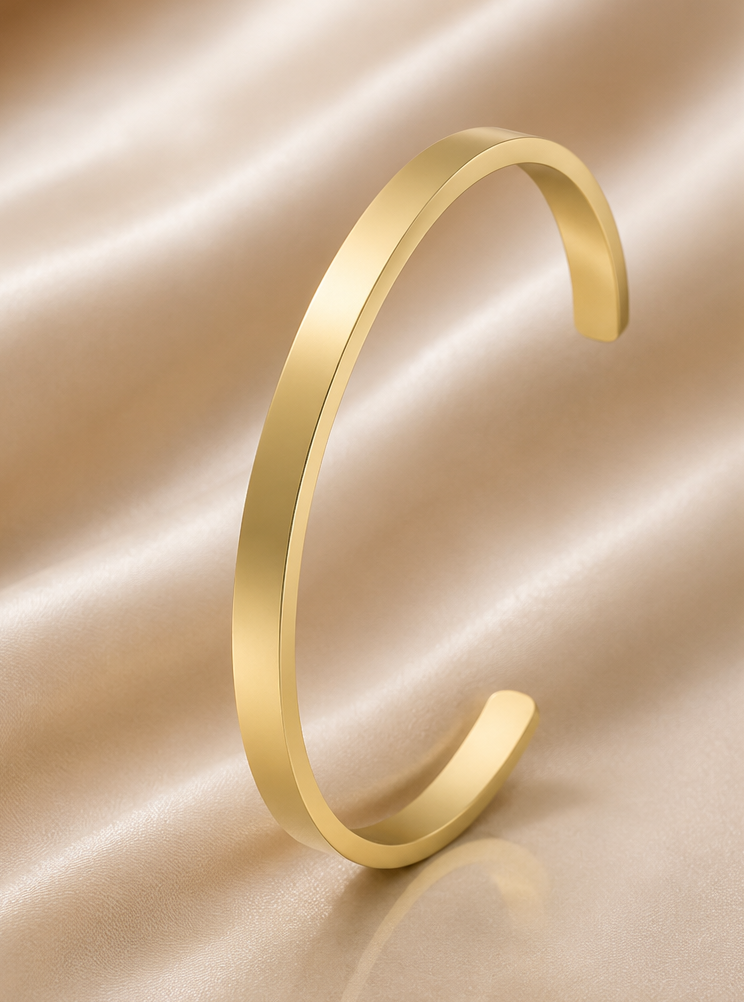 18K Gold Plated Aura Cuff Bangle image 1